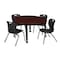 Regency Tables > Height Adjustable > Round Mobile Table & Chair Sets, 42 W, 42 L, 23-34 H, Mahogany TB42RNDMHAPCBK45BK - alternate 1